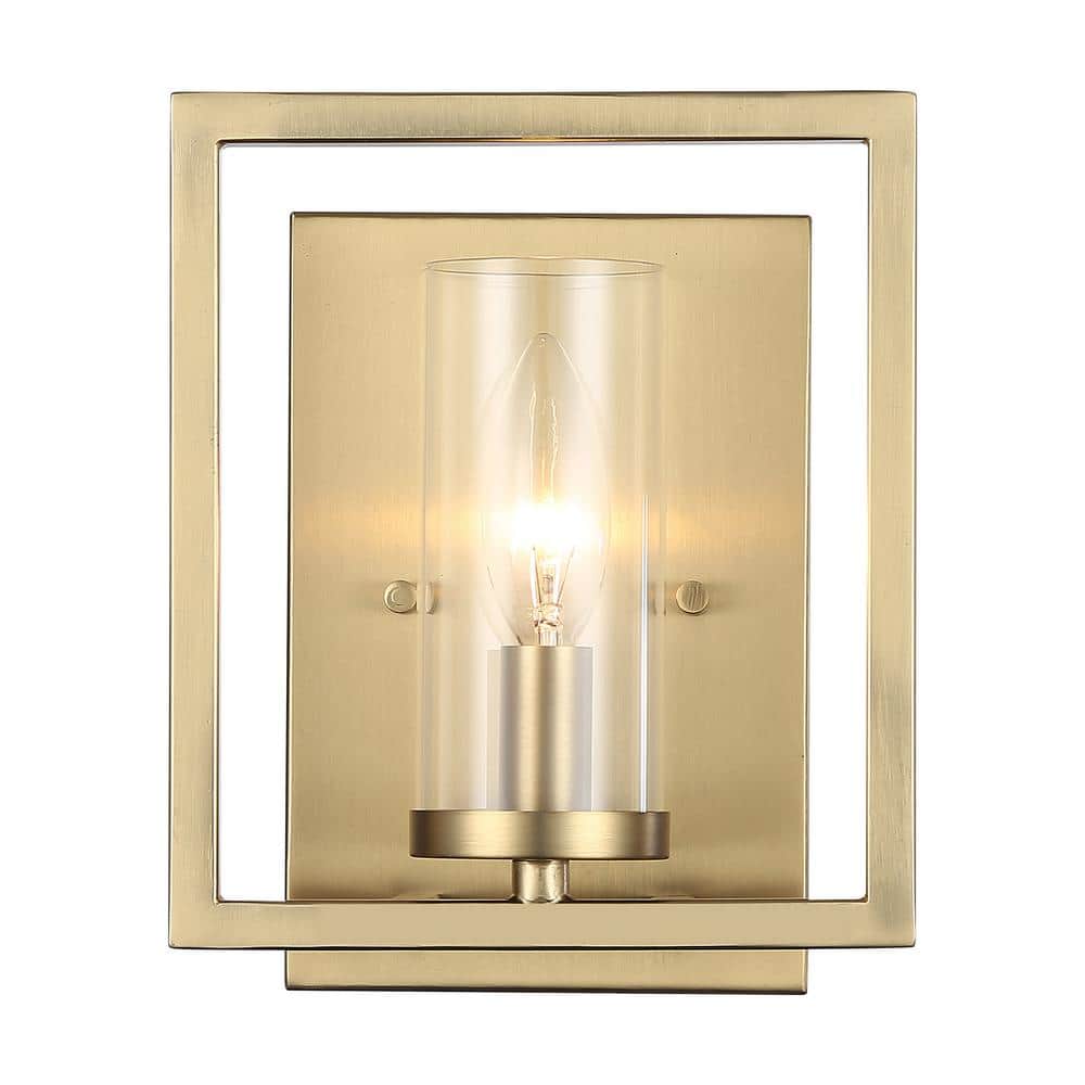Marco 3.375 in. 1-Light Brushed Champagne Bronze Vanity Light with Clear Shade