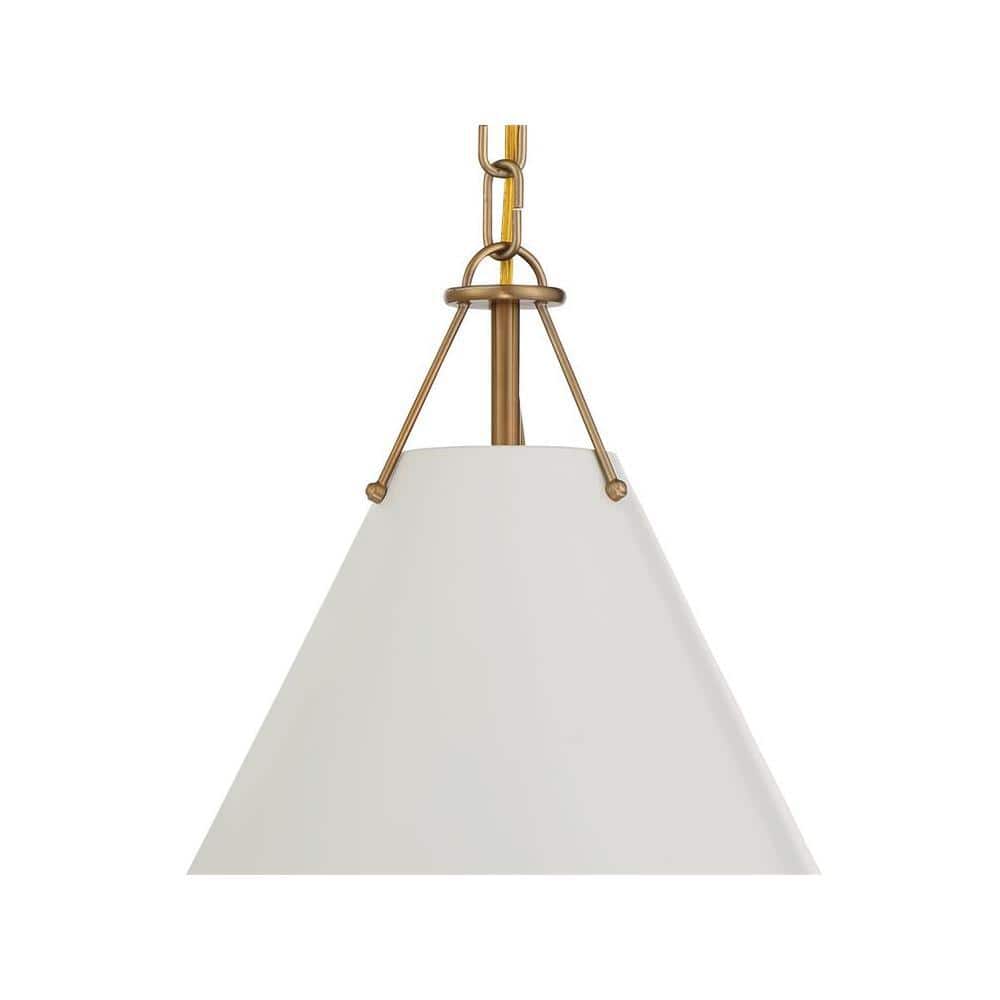 Vibrant Gold Xavier Pendant with White Steel Shade