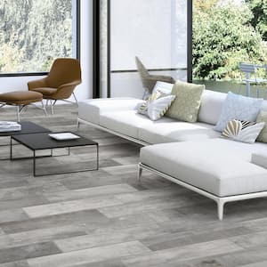 Wind River Grey 6 in. x 24 in. Porcelain Floor and Wall Tile (14 sq. ft./case)