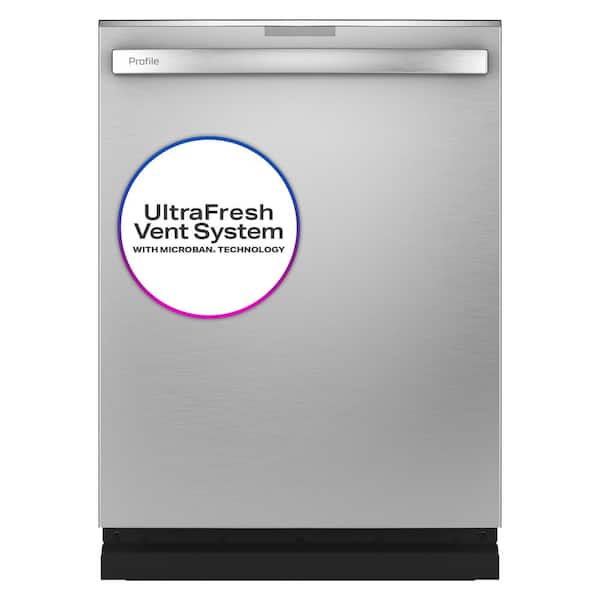 GE Profile 24 in. Built-In Top Control Fingerprint Resistant Stainless Steel Dishwasher with Microban Technology, 42 dBA