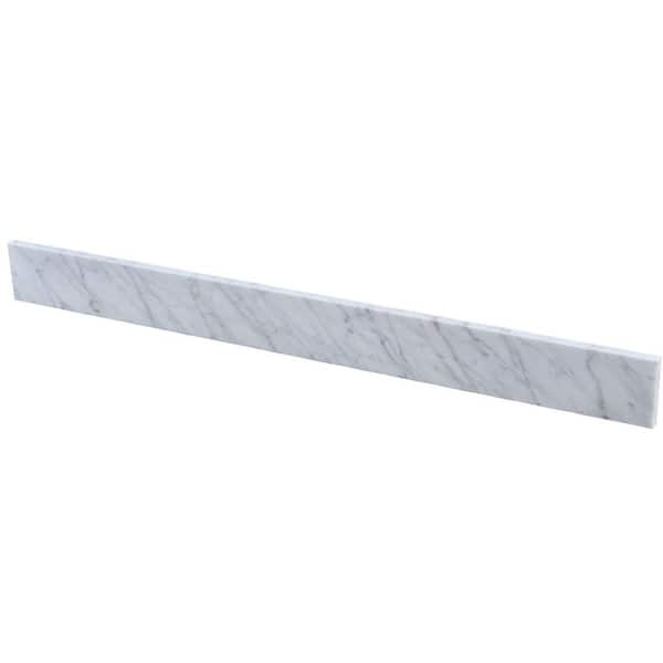 60 in. W Marble Vanity Backsplash in White Carrara