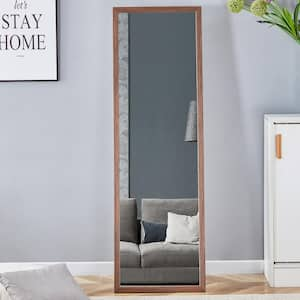 18 in. W X 58 in. H 3 Generation Brown Wooden Framed Full Length Mirror Dressing Mirror Standing Mirror