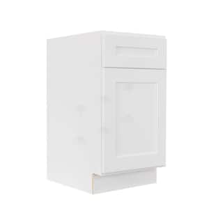 Lancaster White Plywood Shaker Stock Assembled Base Wasket Kitchen Cabinet 18 in. W x 34.5 in. H x 24 in. D