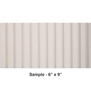 Take Home Sample - Medium Slats 1/2 in. x 0.5 ft. x 0.75 ft. White Glue-up Foam Wood Slat Wall(1 Piece/0.375 sqft)