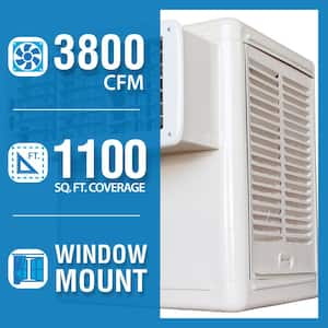 Scratch and Dent 3,800 CFM 115-Volt 2-Speed Window Evap Cooler for 1,200 sq. ft. (with Motor)