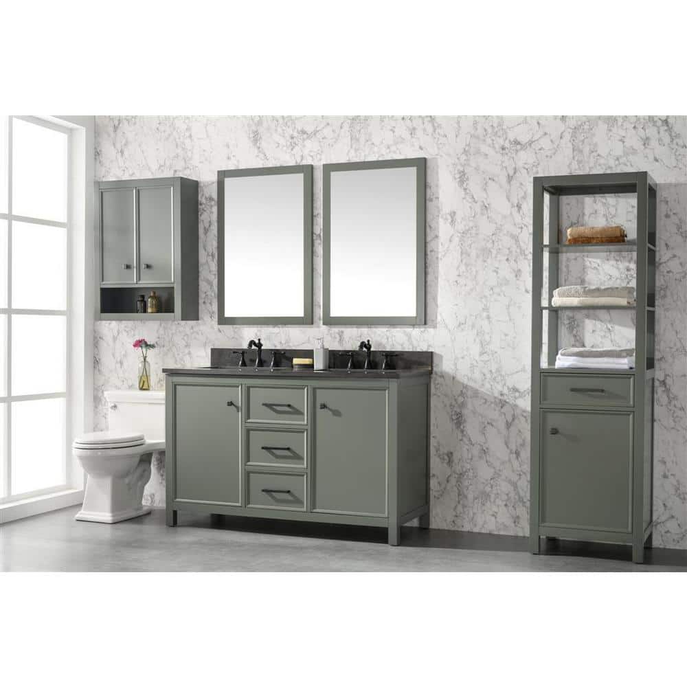 Vogue Green Double Sink Vanity with Carrara White Top
