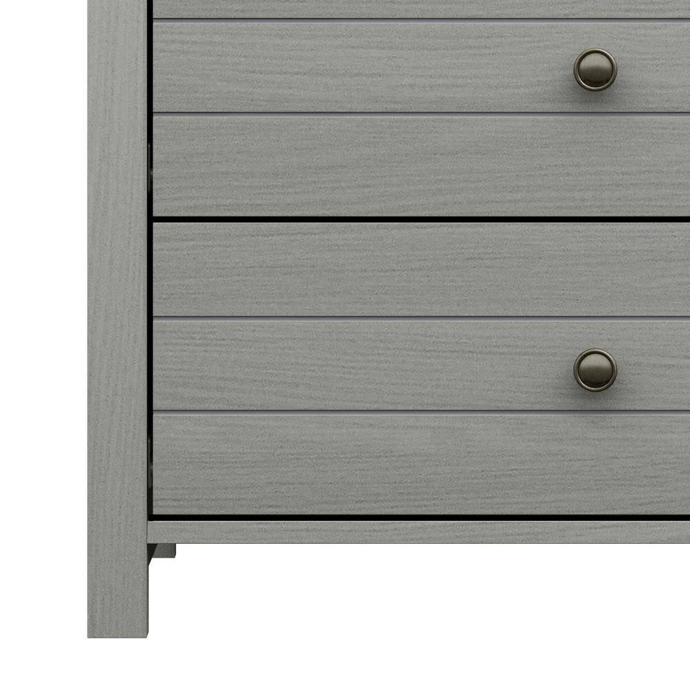 Rustic Gray Coastal Farmhouse 6-Drawer Wood Dresser