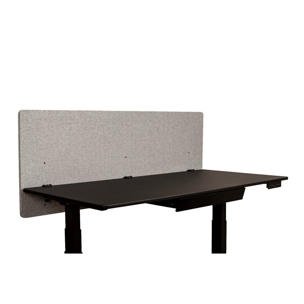 Misty Gray Fabric 24" Desk Privacy Panel