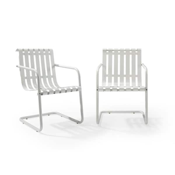 Crosley Gracie White Metal Outdoor Chair (Set of 2)