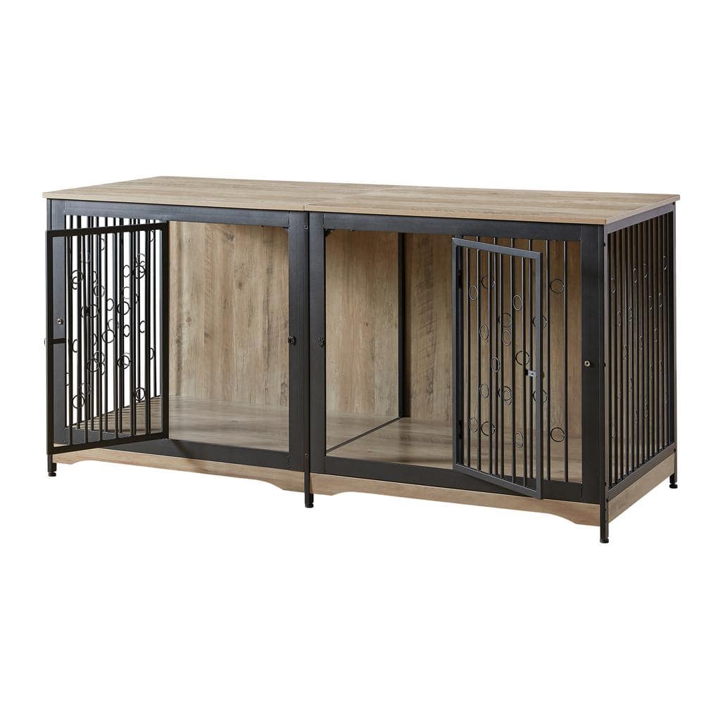 70.87 in. W x 28.35 in. D x 34.06 in. H Dog Crate Oversized Tabletop in Gre