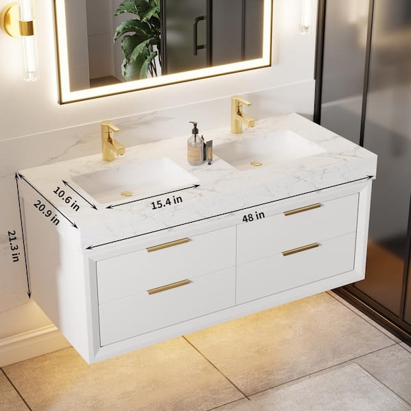 James Martin Vanities Addison 14.9-in x 10.6-in x 14.9-in Glossy White Soft Close Bathroom Wall Cabinet