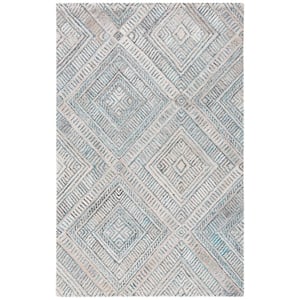 Marquee Turquoise/Beige Doormat 3 ft. x 5 ft. Diamond Striped Area Rug