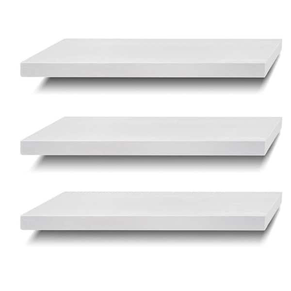 17 in. W x 6.7 in. D Wood Floating Decorative Wall Shelf Set of 3