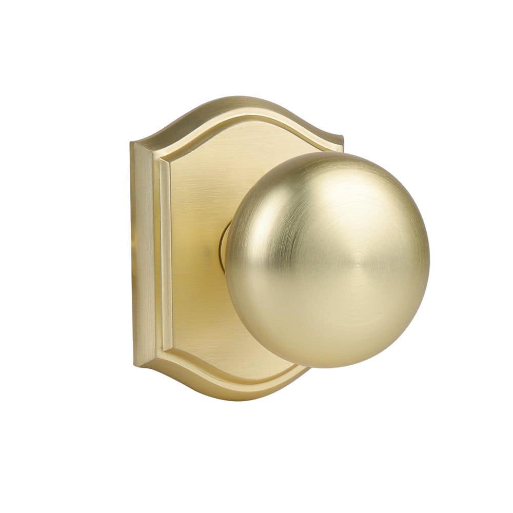 Classic Elegant Brushed Gold Interior Dummy Door Knob 2 Pack with Round Knob and Arch Backplate price history on PriceWatchPro