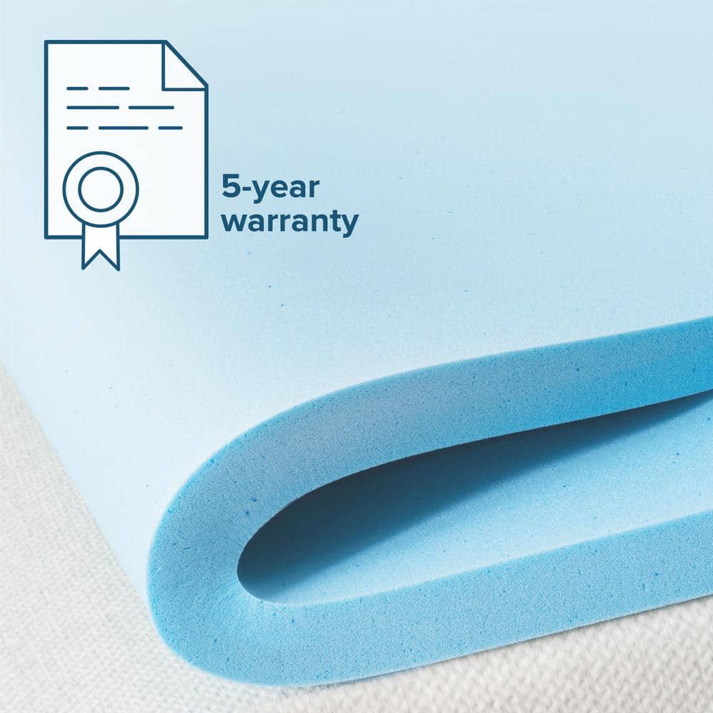 2 in. Medium No Pocket Gel Memory Foam Queen Mattress Topper