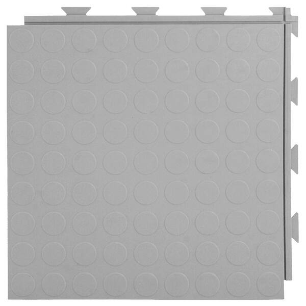 Greatmats Hiddenlock Coin Top 1 ft. x 1 ft. x 1/4 in. Gray PVC Plastic Interlocking Garage Floor Tile (Case of 20)