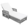 Outdoor lounge chair with a white cushion on a white background.