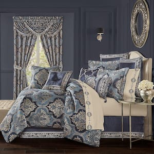 Manila Polyester Indigo California King 4Pc. Comforter Set