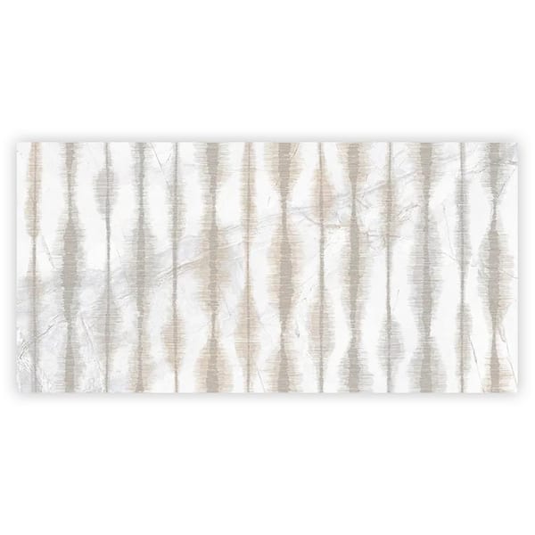 Strata 24 in. x 48 in. Polished Cream beige and Crisp White Porcelain Large Format Wall Tile 7.75 sq. ft./Case - 1 Pack