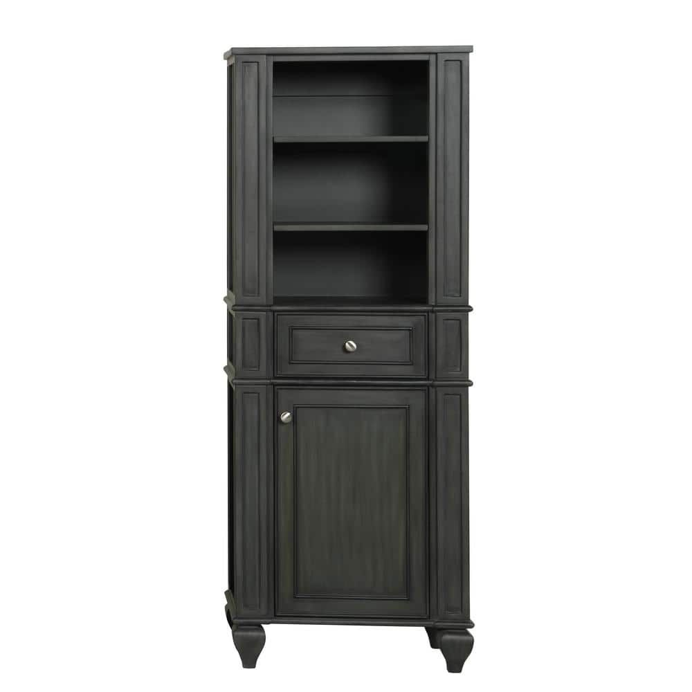 Design Element Winston 24 in. W x 14 in. D x 64 in. H Gray Freestanding ...