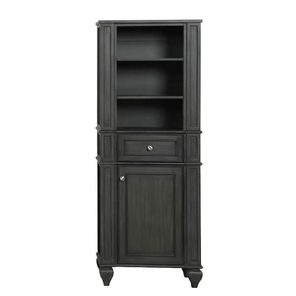 Design Element Winston 24 in. W x 14 in. D x 64 in. H Gray Freestanding ...