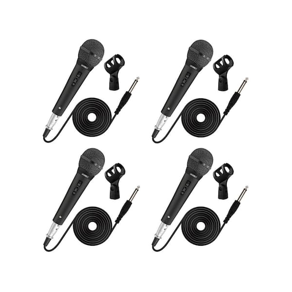 Type No. 7 Black Dynamic Vocal Handheld Microphone with ON Off Switch/7 ft. Detachable Cable (4-Pack)