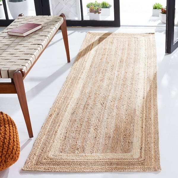 Natural Fiber 3 ft. x 8 ft. Ivory/Natural Solid Color Runner Rug