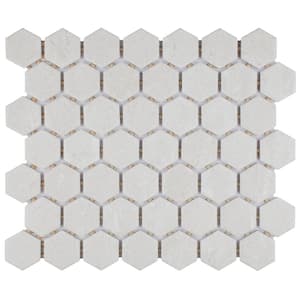 Liverpool Hex White 10-3/8 in. x 11-3/8 in. Ceramic Mosaic Tile (0.84 sq. ft./Each)