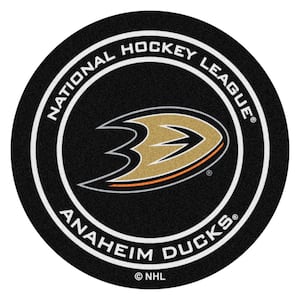 Anaheim Ducks Black 27 in. Round Hockey Puck Mat