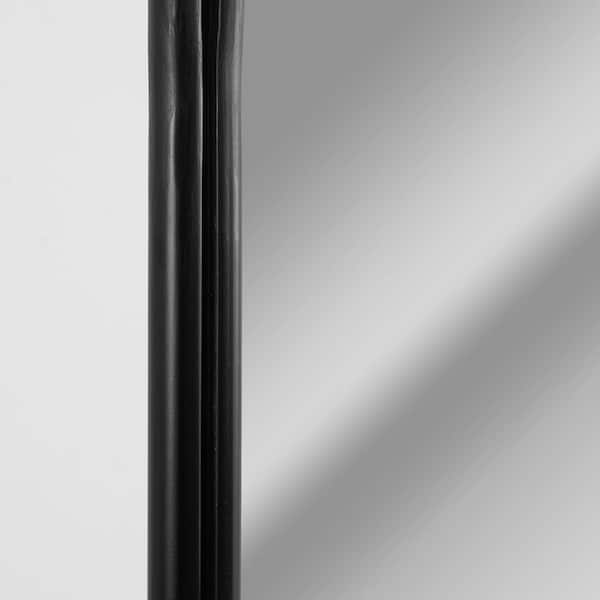 Deco Mirror 22 in. W x 38 in. H Vintage Arch Black Ornate Metal