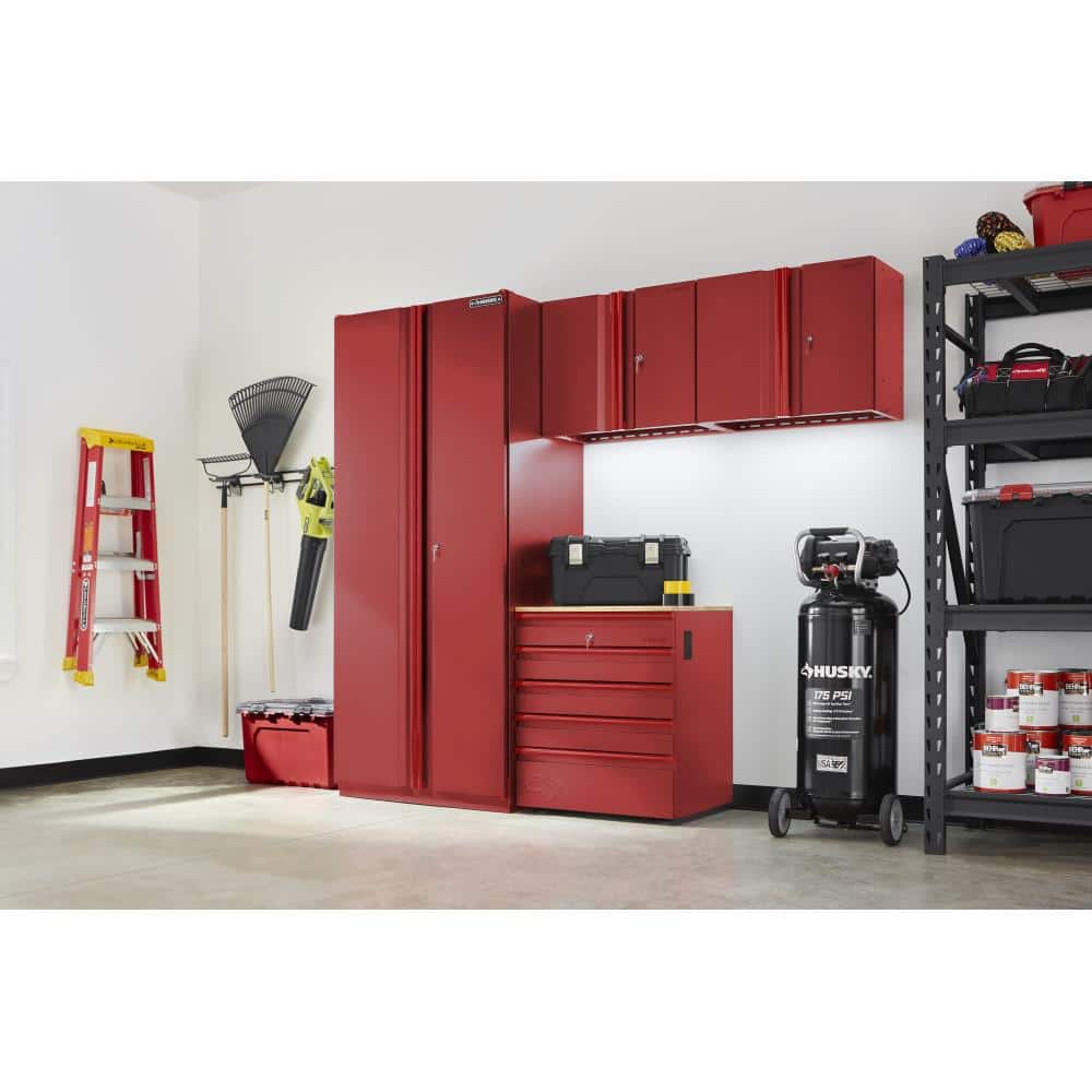 4-Piece Heavy Duty Welded Steel Garage Storage System in Red (92 in. W x 81