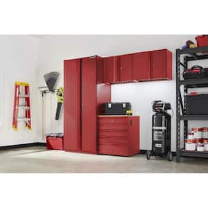 4-Piece Heavy Duty Welded Steel Garage Storage System in Red (92 in. W x 81 in. H x 24 in. D)