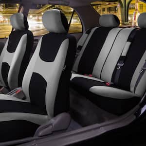 Light and Breezy Fabric 21 in. x 21 in. x 2 in. Full Set Seat Covers with Steering Wheel Cover and 4-Seat Belt Pads
