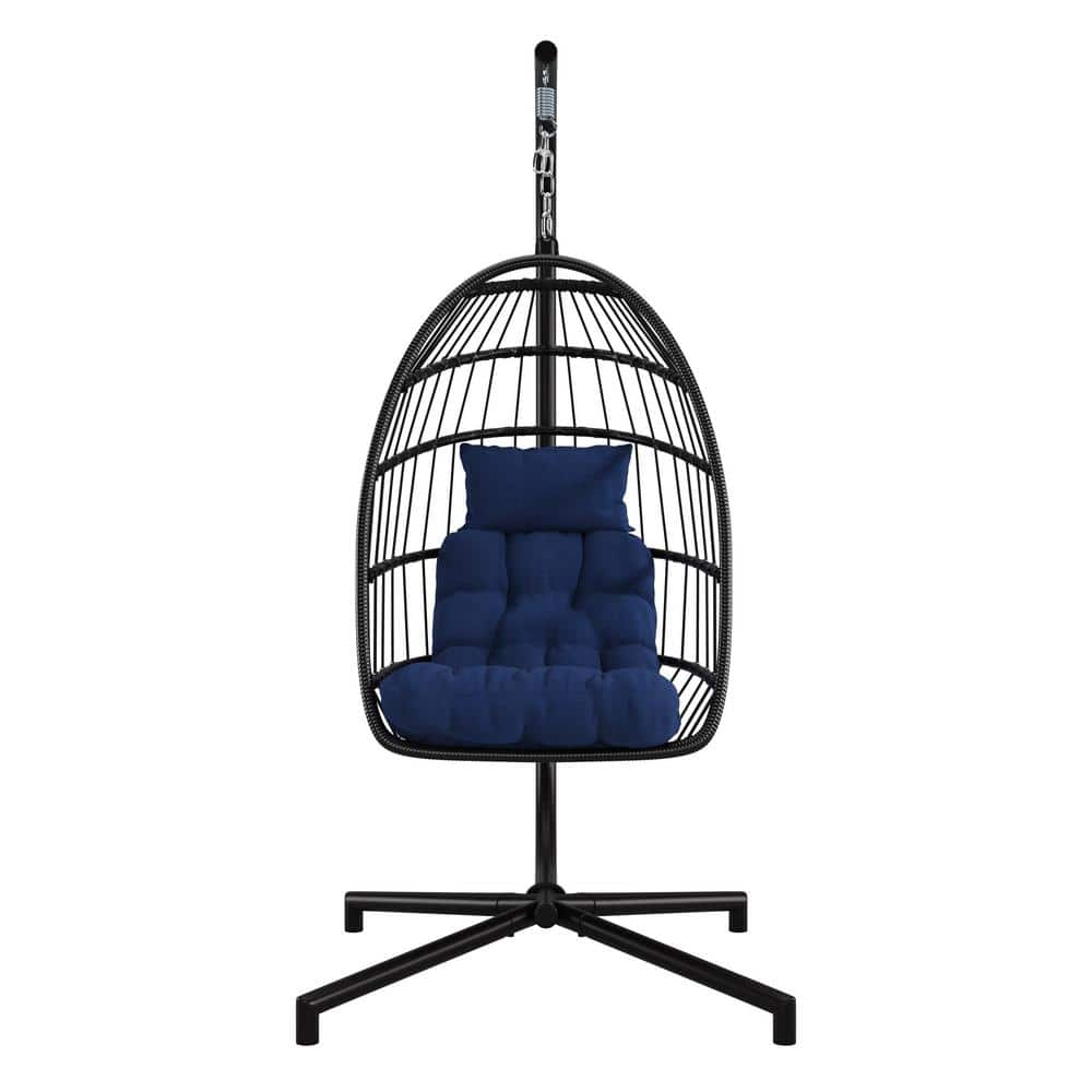 Ember Plastic Patio Swing Blue with Hanging Egg Chair -  CorLiving, PMJ-266-G