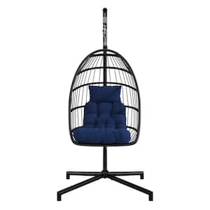 Ember Plastic Patio Swing Blue with Hanging Egg Chair
