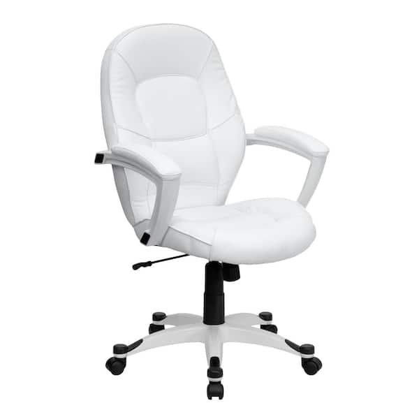 Carnegy Avenue Faux Leather Swivel Office Chair in White