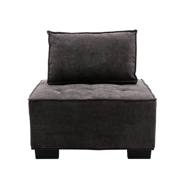 Unbranded 30 in. Gray Polyester Lazy Side Chair
