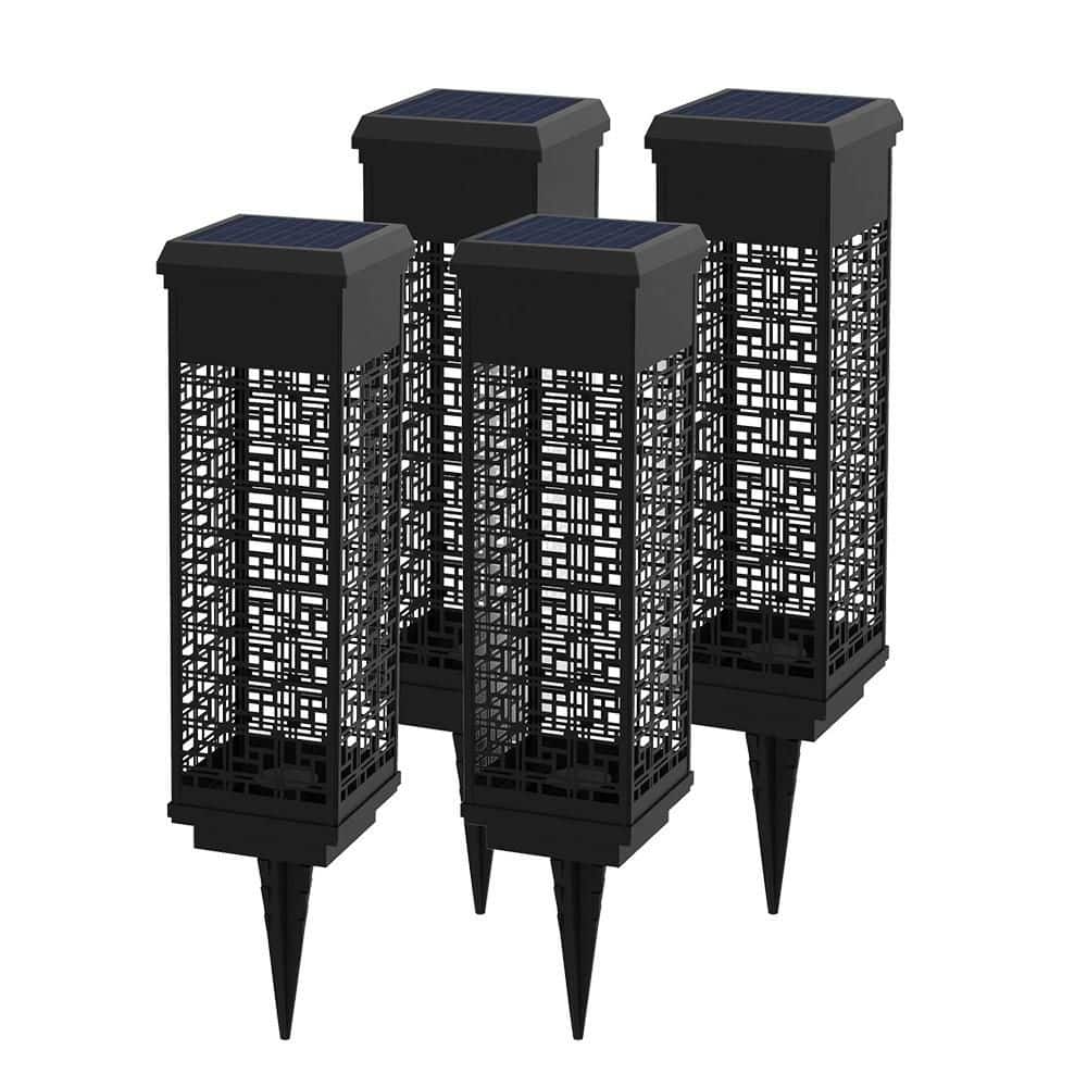 Solar Powered Integrated LED Light 4-Pack The Home Depot
