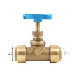 3/4 in. Push-to-Connect Brass Stop Valve with Drain