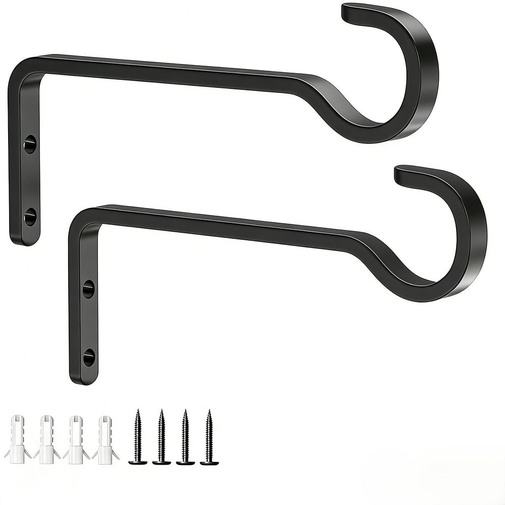 2-Pack Black Heavy Duty 6 in. Iron Wall Hook Brackets for Outdoor & Indoor Hanging price history on PriceWatchPro