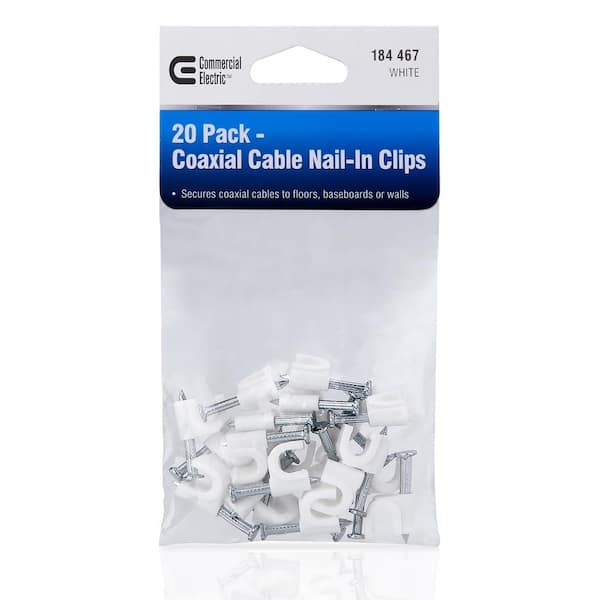 100-Pack Mini Round Cable Clips- Computer Cable Management Clips for  Appliances, Ethernet, Coaxial Cable & Extension Cords - Mini Wire Nail  Clips for