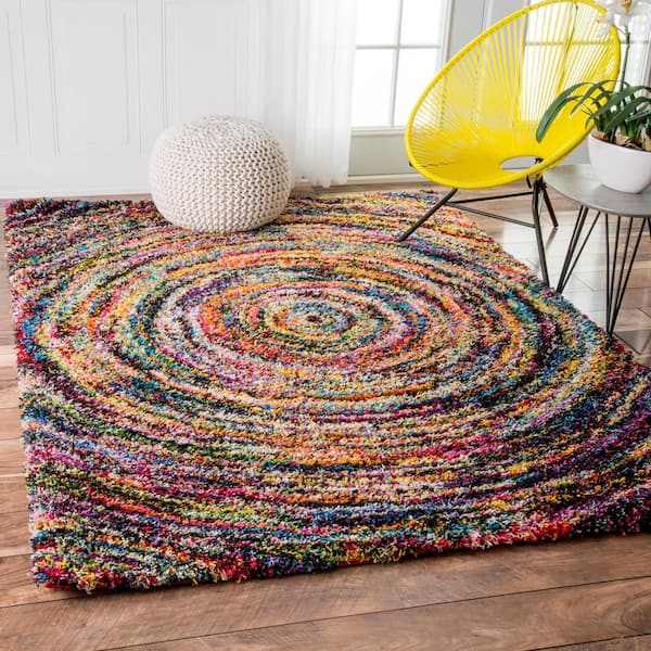 Ardelle Swirl Shag Multi 9 ft. x 12 ft. Area Rug