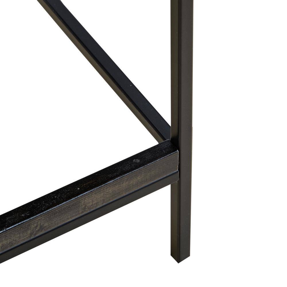 Tacoma 24.8" Black Wood and Metal Counter Stool