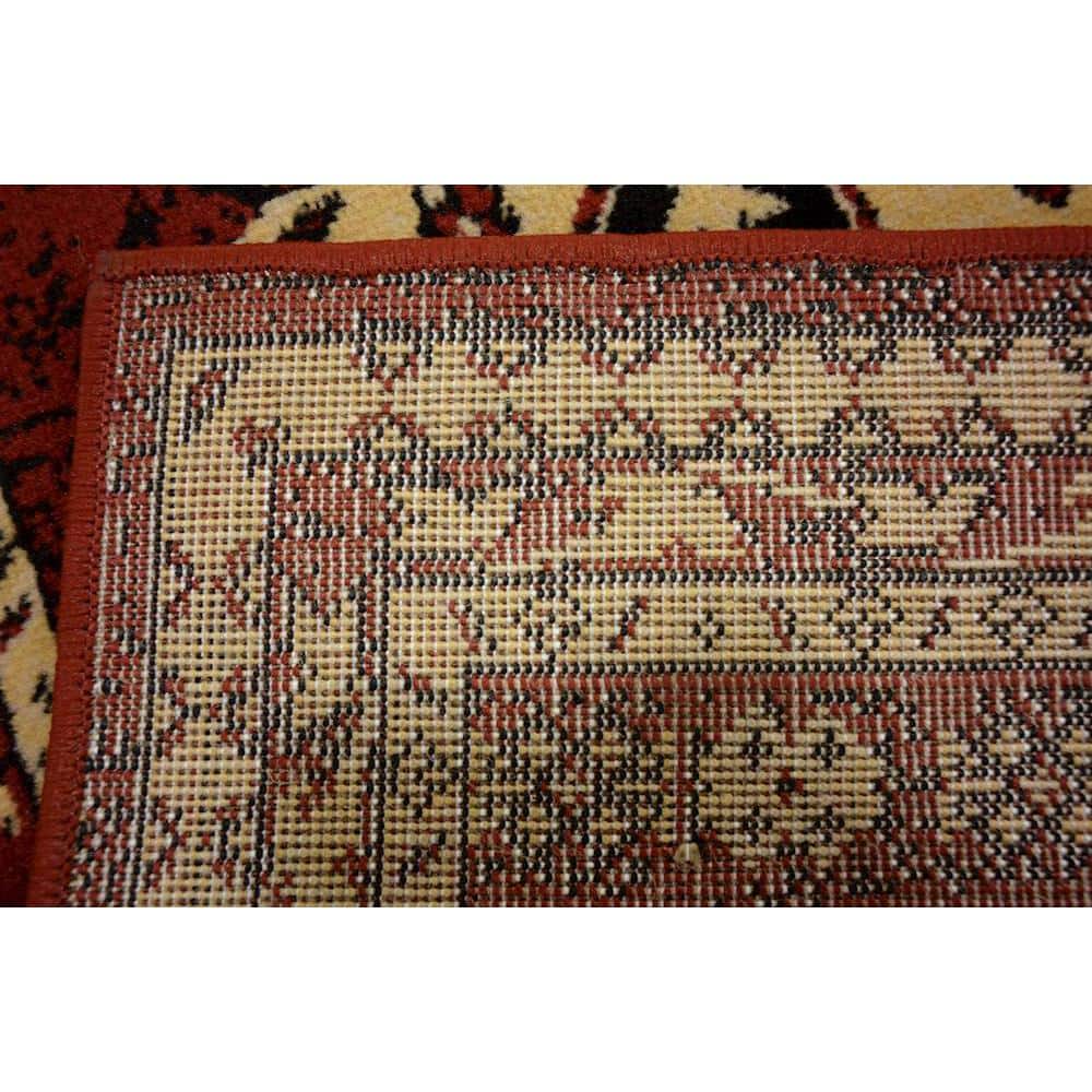 Handmade Red Synthetic Rectangular Stain-resistant Rug