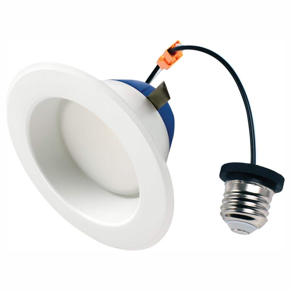 Cree 4 in. 75-Watt Equivalent 2700K Soft White Integrated LED Recessed  Downlight Retrofit Trim TRDL4-0782700FH50-12DE26-1-11 - The Home Depot, image size:1000x1000