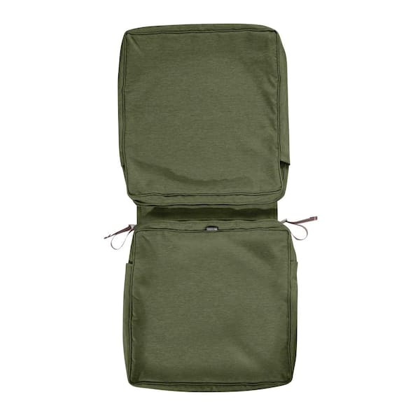 Classic Accessories Montlake FadeSafe 20 in. W x 44 in. L x 3 in. Thick Outdoor Dining Chair Slip Cover in Heather Fern