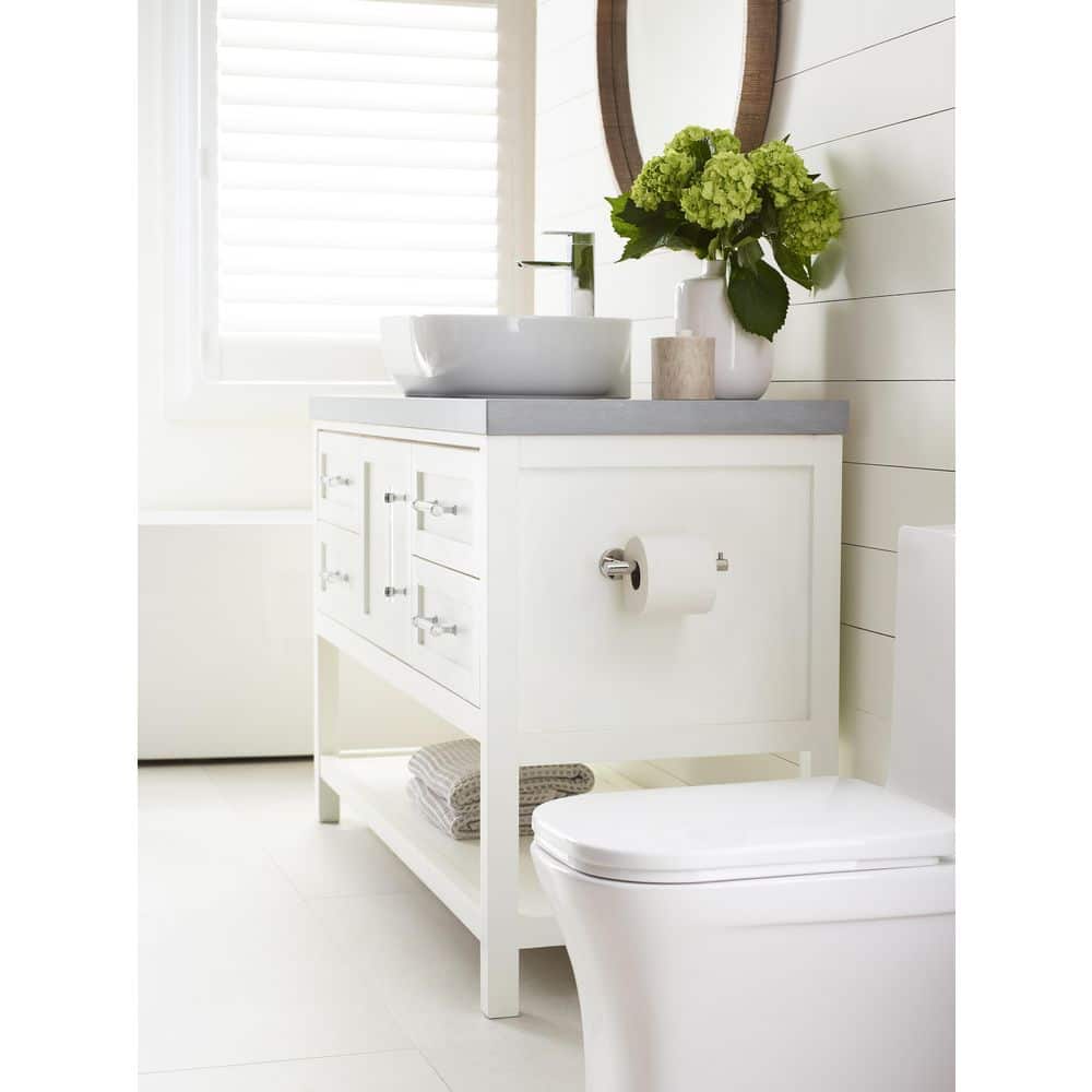 Polished Stainless Steel Modern Single Post Toilet Paper Holder