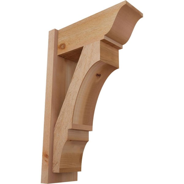 Ekena Millwork 8 in. x 32 in. x 20 in. Balboa Traditional Rough Sawn Western Red Cedar Outlooker