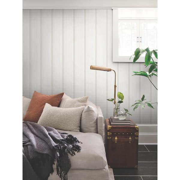 French Soft Linen Stripe Wallpaper