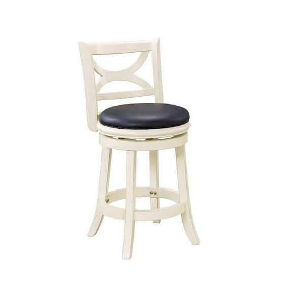 Boraam Florence 24 in. Cream Swivel Cushioned Bar Stool